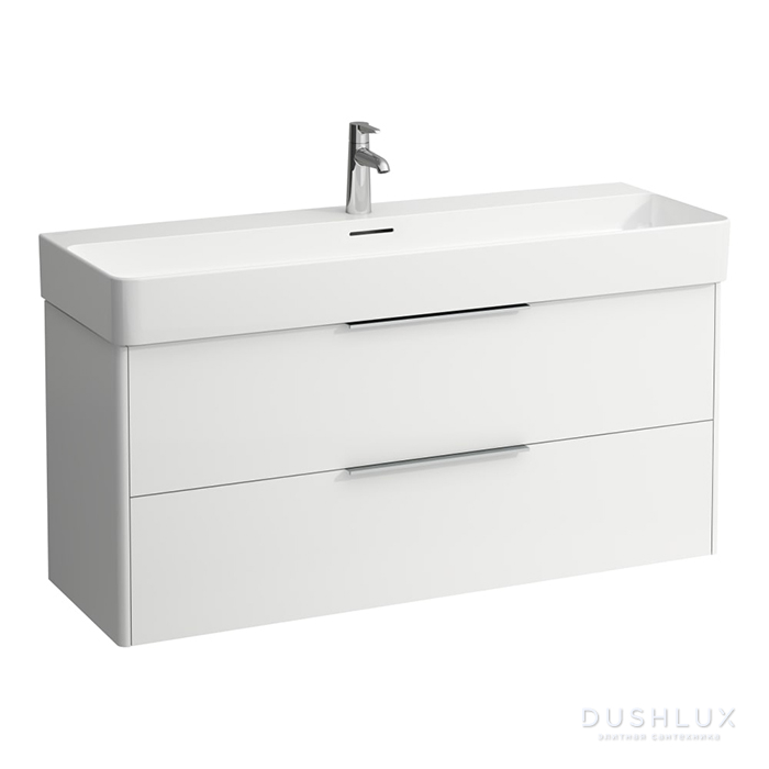 Фото Laufen Base База с раковиной 118x39x53см., 2 ящика,включает в комплект органайзер для ящика, подвесная, цвет: белый глянцевый