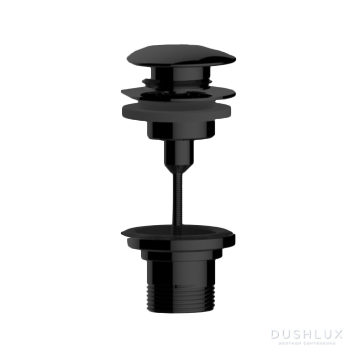 Фото Bossini Gillo Донный клапан для раковины, клик-клак, 1” 1/4, цвет: Nero opaco