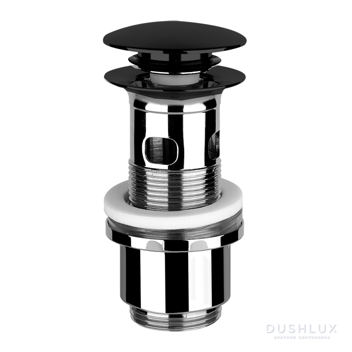 Фото Gessi Донный клапан Stop&Go для раковины с переливом, цвет: Black XL