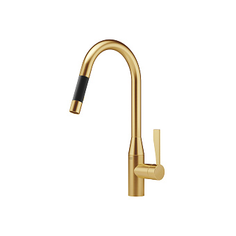 Dornbracht Sync Смеситель для раковины, на 1 отв., Pull-down с выдвижной лейкой, цвет: латунь сатинированная