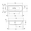 Duravit Happy D.2 Ванна 170x70x48 см, прямоугольная .встраиваемая версия , с наклоном для спины справа, цвет: белый
