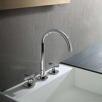 Fantini Icona Classic Смеситель для раковины, 3 отверстия, цвет: хром