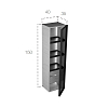 Falper Butler Пенал подвесной, 35х40х150см., DX, 3 полочки, 1 ящик, цвет: Noce naturale