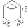 Agape Cube Раковина 40x40x50 см, без отв., подвесная, со сливом, квадратная, хромированный слив, цвет: натуральный дуб
