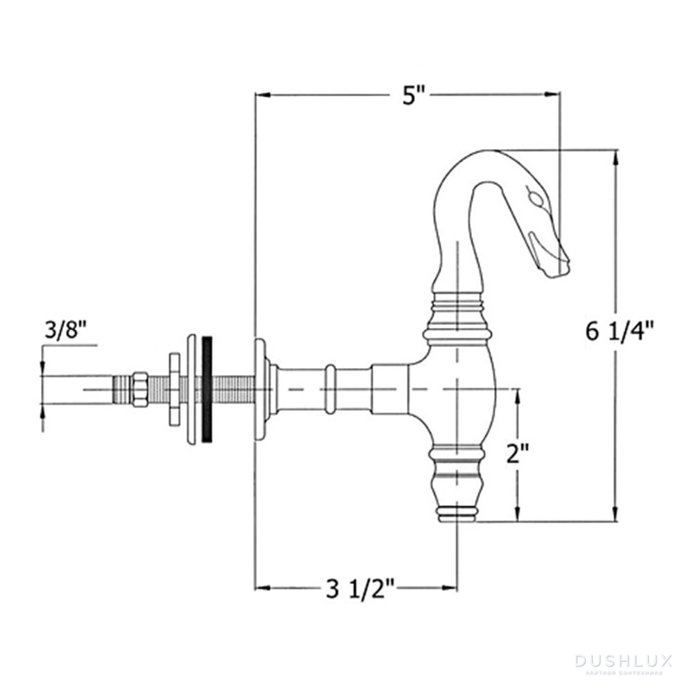 Herbeau Colvert Настенный кран для холодной воды, цвет: солибрас ...