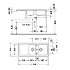 Duravit Cassia Кухонная мойка 116x51 см, встраиваемая, цвет: черная