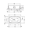 Duravit Aurena Ванна свободностоящая 160x90см., из материала DuroCast Plus, ,цвет: белый матовый