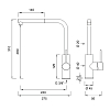 CEA Design MILO360 Смеситель для кухни, 1 отв., с вытяжным ручным душем и поворотным изливом, цвет: нержавеющая сталь