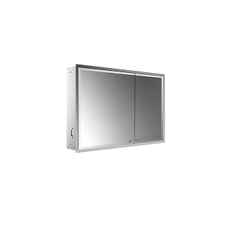 EMCO Prestige2 Зеркальный шкаф 66x101.5см., встраиваемый, LED-подсветка, 2 двери, 2 полки, розетка, левый, с EMCO light system