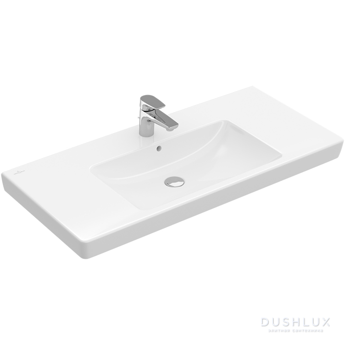 Фото Villeroy&Boch Subway 2.0 Раковина 100х47 см, 1 отв., с переливом, настенное крепление, цвет: белый