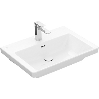 Villeroy&Boch Subway 3.0 Раковина 65х47х16.5см., 1 отв., подвесная, с переливом, цвет: альпийский белый