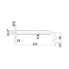 Paffoni Light Излив из стены d.18, длина: 24.5см., подкл. 1/2" с латунной накладкой d.70, цвет: черный матовый