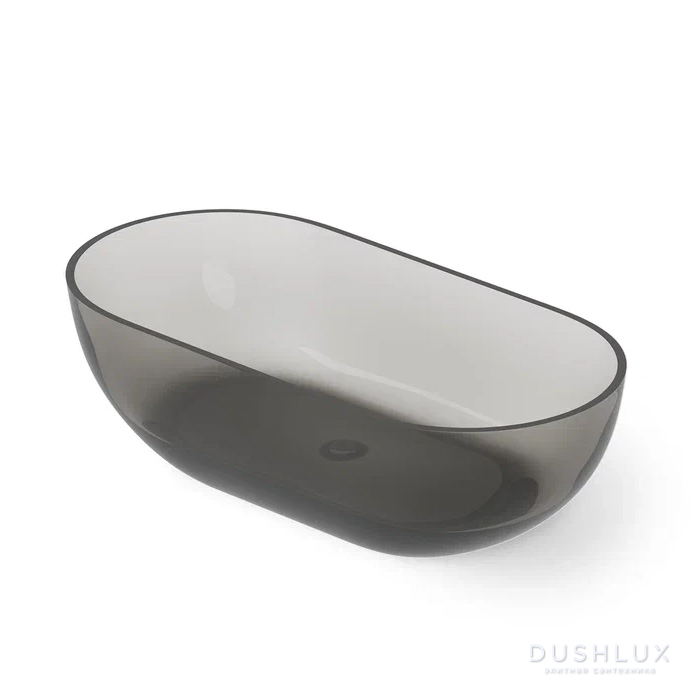 Фото Dea Design Shadow Ванна 155x77x52см., отдельностоящая, Glasstech, прозрачная смола, цвет: Smoky Black R4