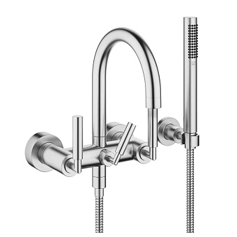 Dornbracht Tara Смеситель для ванны, настенный, с ручным душем, цвет: Хром сатинированный
