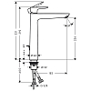 Hansgrohe Talis E Смеситель для раковины 240, на 1 отв, с донным клапаном, излив 183мм, h234мм, цвет: шлифованная бронза