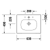 Duravit Happy D.2 Plus Раковина подвесная, 63х49см., с 2 отв., выпуск с керамической крышкой, с переливом, цвет: белый