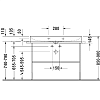Duravit DuraSquare Металлическая консоль напольная 106.5x45.1см, с раковиной на 2 отв., 235310 и полкой , высота регул.+50мм, п/д левый/правый, цвет: хром