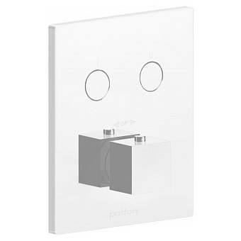 Paffoni Compact Box Смеситель для душа, встраиваемый, термостатический, с кнопочным девиатором на 2 выход., цвет: белый матовый