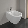 Villeroy&Boch Subway 2.0, Биде подвесное, 1 отверстие под смеситель, с переливом, 37x56.5см, с антигрязевым покрытием CeramicPlus, цвет: белый