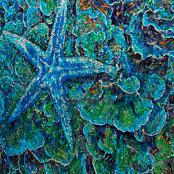 Artistic Glass mosaic pannel 170X170см, стеклянное мозаичное панно со звездой