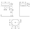 Geberit VariForm Раковина 55x40см., накладная, без отв., цвет: белый