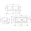 Duravit Vitrium Ванна пристенная 180x80см, с ножками, с2 наклонами для спины, прямоугольная, цвет: аквамарин матовый