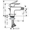 Hansgrohe Talis E Смеситель для биде, 1 отв., с донным клапаном, цвет: полированное золото