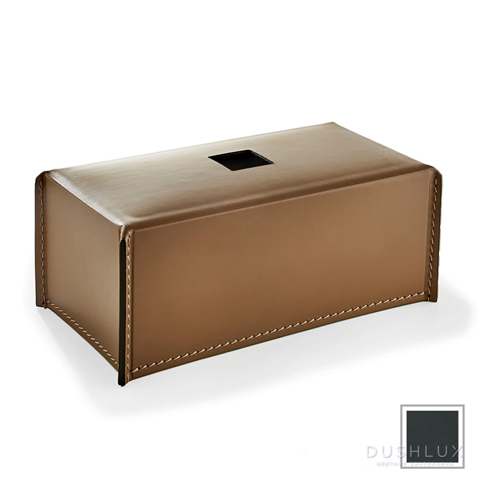 Фото 3SC Meridien Контейнер для бумажных салфеток 26x10x14см, настольный, гладкая кожа, цвет: Grigio Scuro