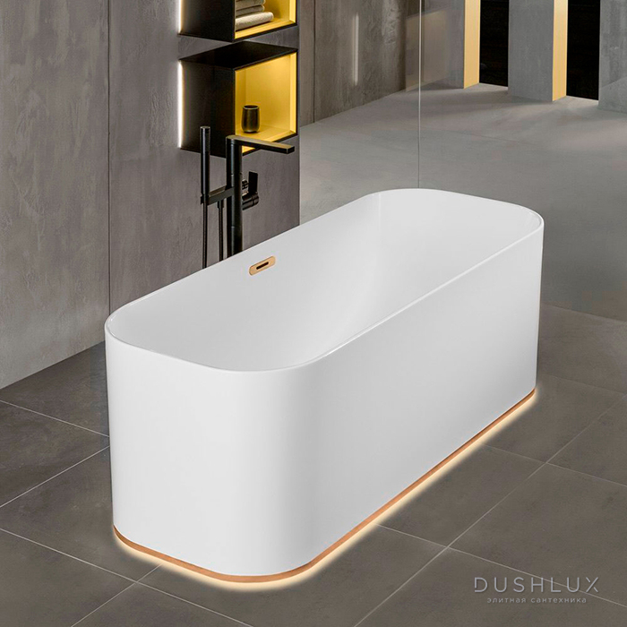 Фото Villeroy&Boch Finion Ванна 170х70х62см., отдельностоящая, Quaryl®, цвет: альпийский белый/шампань