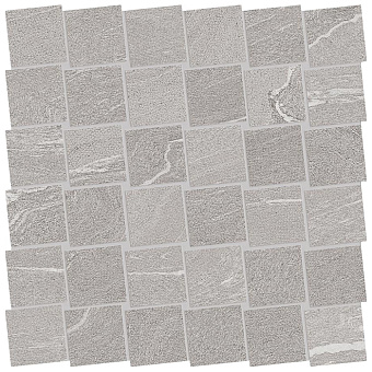 Ergon Stone Talk Керамогранит 30x30x0.95см, универсальная, неглазурованный, цвет: Mosaico Dado Martellata Grey naturale
