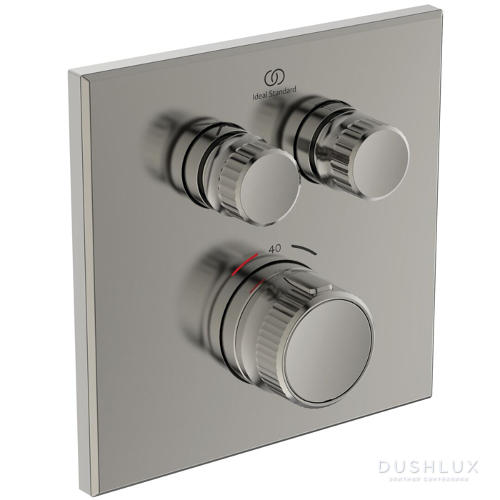 Фото Ideal Standard Ceratherm Navigo Смеситель для душа, встраиваемый, термостатический, для монтажа с комплектом EASY-BOX A1000NU, цвет: PVD Silver Storm