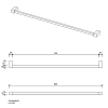 Decor Walther Corner HTE80 Полотенцедержатель 80см, подвесная, цвет: черный матовый