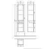Villeroy&Boch Subway 2.0, Шкаф-пенал подвесной, размер 35x165x37см., цвет: черный