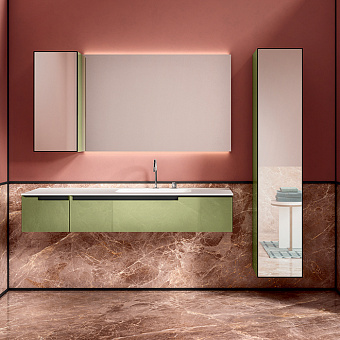 Oasis Profilo Композиция №06 Комплект мебели 155x51.5х h200см., подвесной, цвет: Mint/белый/хром