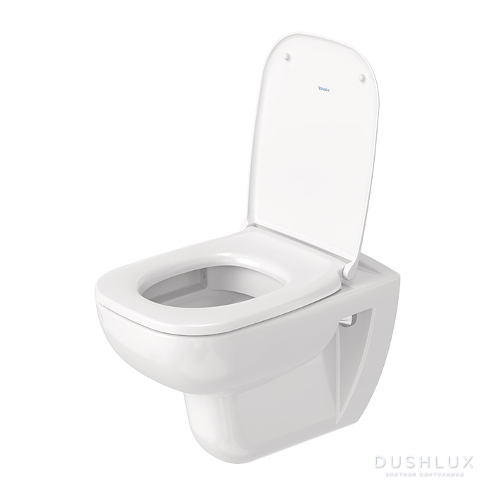 Фото Duravit D-Code Комплект: подвесной унитаз Rimless 257009 35.5x54.5 см.+ сиденье с автоматическим закрыванием 006739, цвет: белый