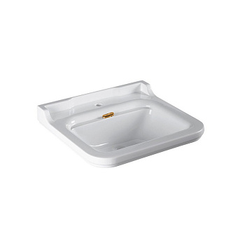 Kerasan Waldorf Раковина 60x55 см, 1 отв., керамическая, цвет: белый/золото