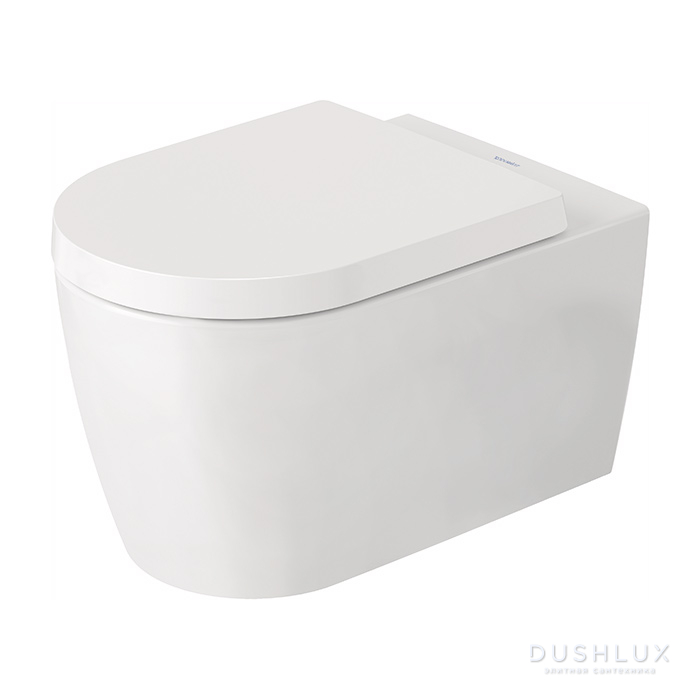 Фото Duravit Me by Starck Комплект: унитаз подвесной, безободковый, покрытие Durashield, сиденье SoftClose, цвет: белый