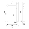 CEA Design MILO360 Смеситель для раковины, высокий, 1 отв., инфракрасный, цвет: нержавеющая сталь
