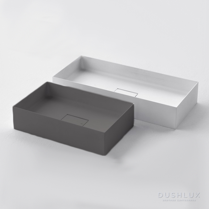 Фото Falper Quattro.Zero Раковина 50x31x10 см, без отв., накладная, цвет: London grey