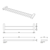 Decor Walther Corner HTD60 Полотенцедержатель 60см, двойной, подвесная, цвет: золото