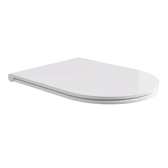 Alice Hide Сиденье с крышкой для унитаза Round, тонкое, с микролифтом, цвет: белый глянцевый/хром