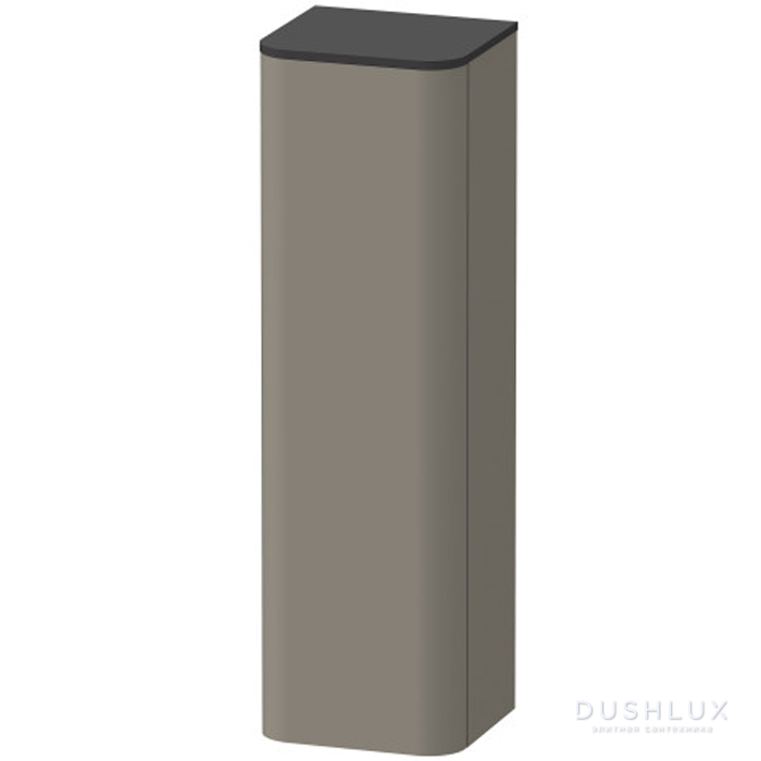 Фото Duravit Happy D.2 Plus Шкаф навесной 40x36х133см с 3 стеклянными полками петли слева, подвесной, цвет: stone grey satin matt