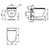 Ideal Standard I.life O Унитаз подвесной 53x35см, безободковый, смыв HydroTwist, с сиденьем, крепление EasyFix+, цвет: белый