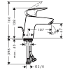 Hansgrohe Logis Смеситель для раковины 70 на 1 отв. с метал. донным клапаном, излив 107мм, h67мм, цвет: хром