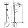 Hansgrohe Crometta S 240 SHP Душевая система: смеситель одноры. для ванны + стойка с верхним душем d240мм + ручной душ со шлангом 160мм, цвет: хром