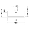 Duravit Vero Раковина подвесная 100x47 см, с 1 отв., с переливом, цвет: белый