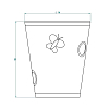 THG CAPUCINE VERT DECOR PLATINE Чашка керамическая, настольная, декор платина/зеленый, цвет: белый