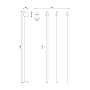 CEA Design EQUILIBRIO Полотенцесушитель 106см, электрический, 3 трубки, кнопка включения в комплекте, цвет: PVD черный сатинированный
