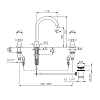 Nicolazzi Mac Kinley 05 Смеситель для раковины на 3 отверстия, излив: 176мм, цвет: золото 24к