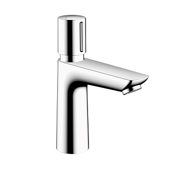 Hansgrohe Talis E Смеситель для раковины 110, самозакрывающийся, на 1 отв, без донного клапана, излив 112мм, h104мм, цвет: хром